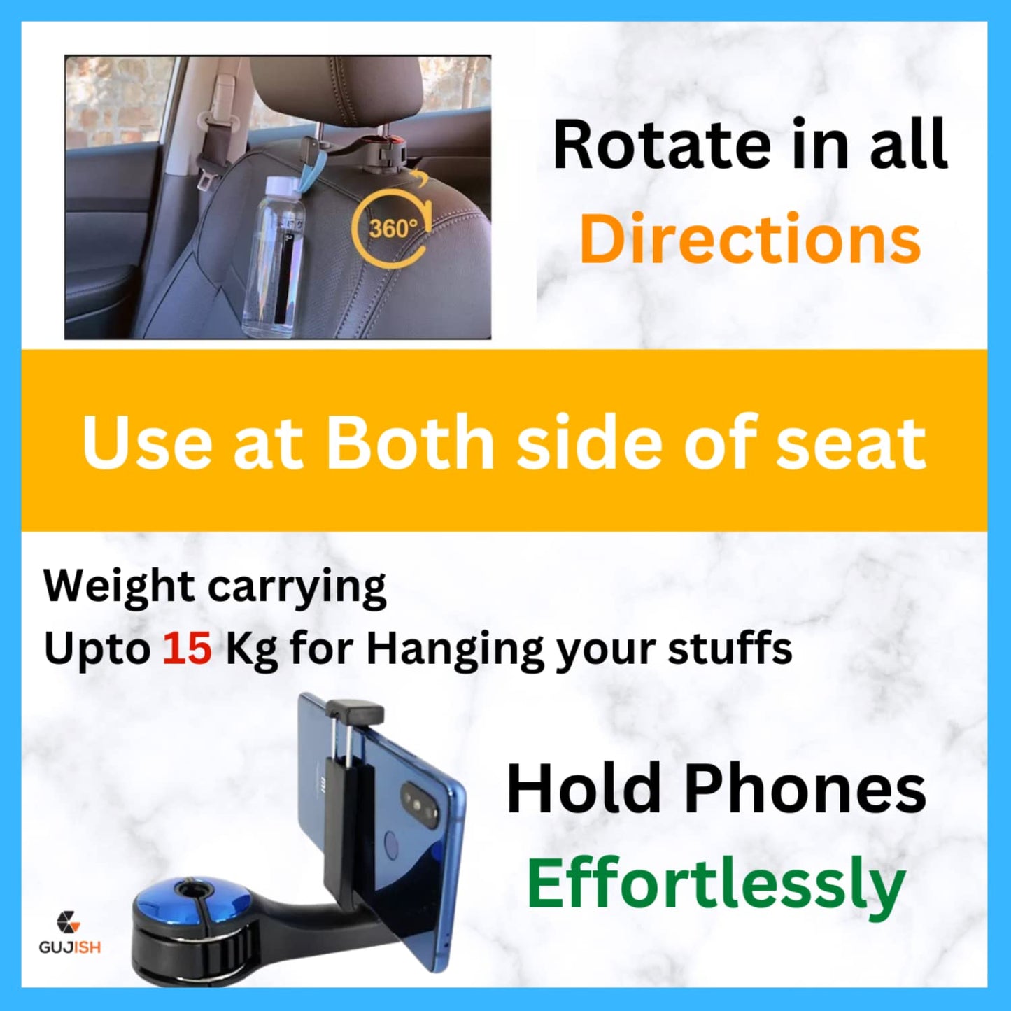 2 in 1 Car Headrest Hook (Buy 1 Get 1 Free)